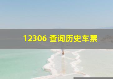 12306 查询历史车票